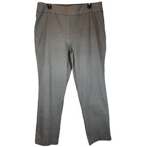 Counterparts Pull-On Straight Leg Pants Stretch Women's Size 18 Preppy Geometric